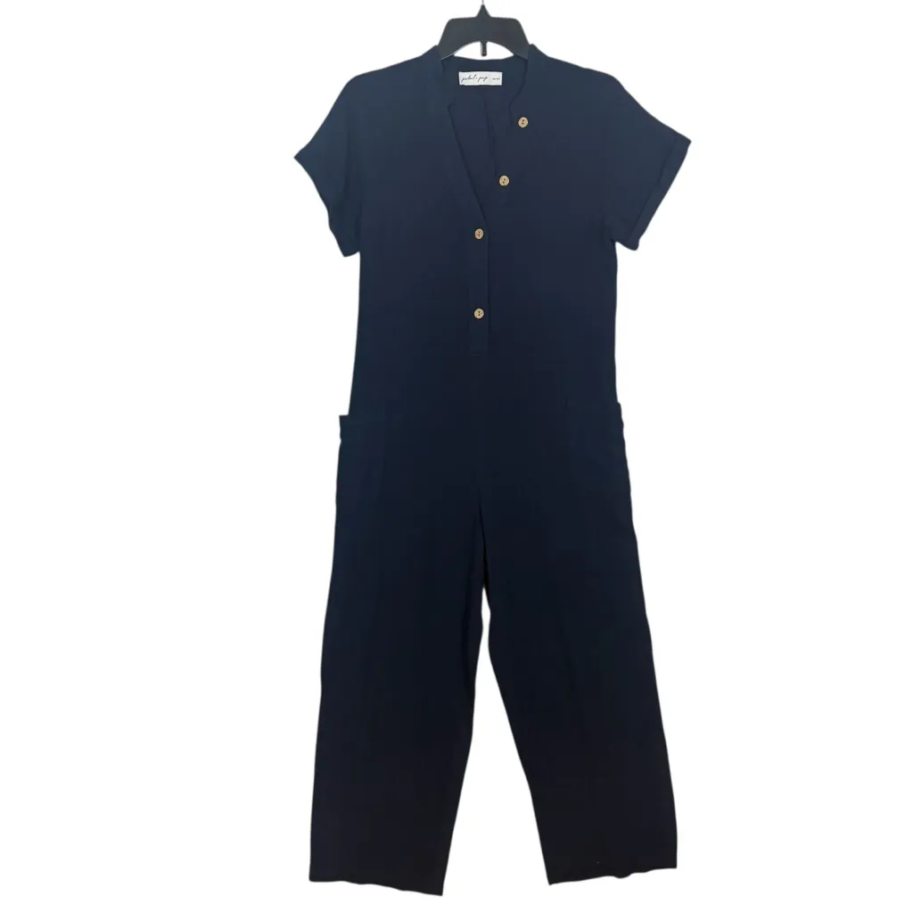 PETAL & PUP NWOT Black Archie Tie Waist Linen Jumpsuit 2 XS (NO BELT) - Image 3