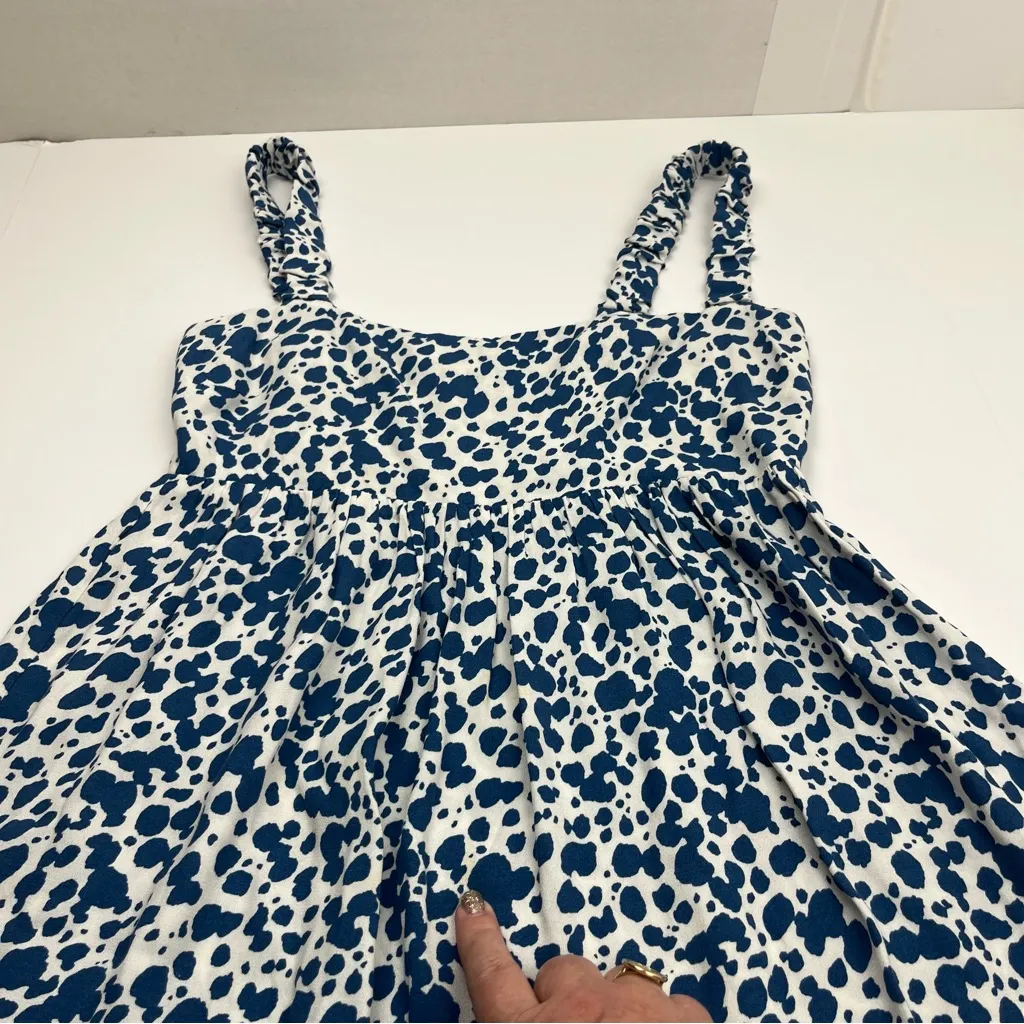 Reformation‎ Serene Dress Womens Size 6 Rainey Blue White Mini Festival *FLAW - Image 10