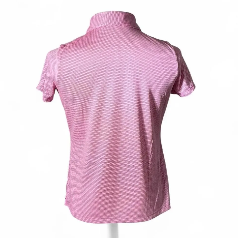 Lady Hagen Pink Geometric Print Short Sleeve Golf Polo Shirt Women's Medium - Image 2