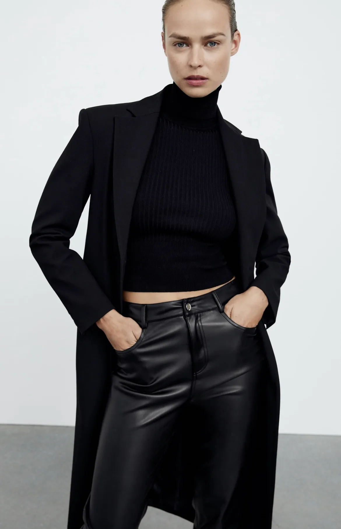 Faux Leather Mom Fit Pants - Image 4