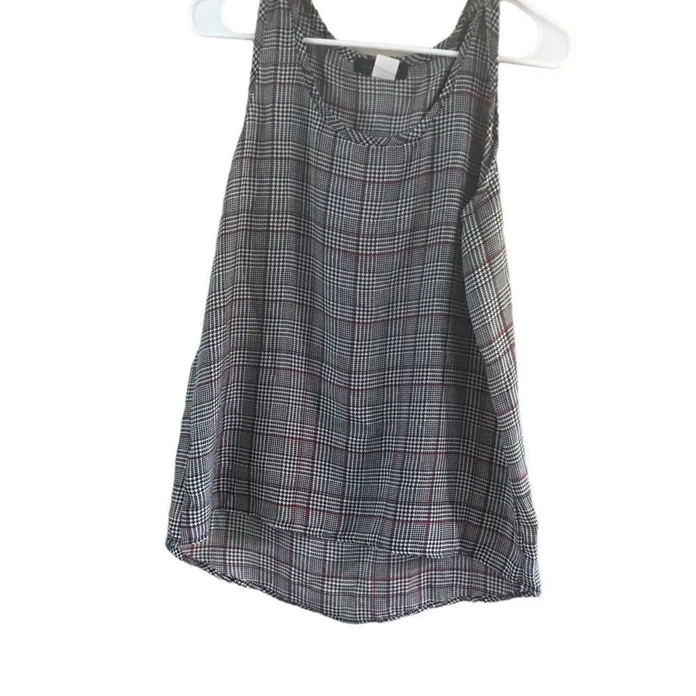 American Citiwear Black Red White Plaid Tank Medium - Image 6