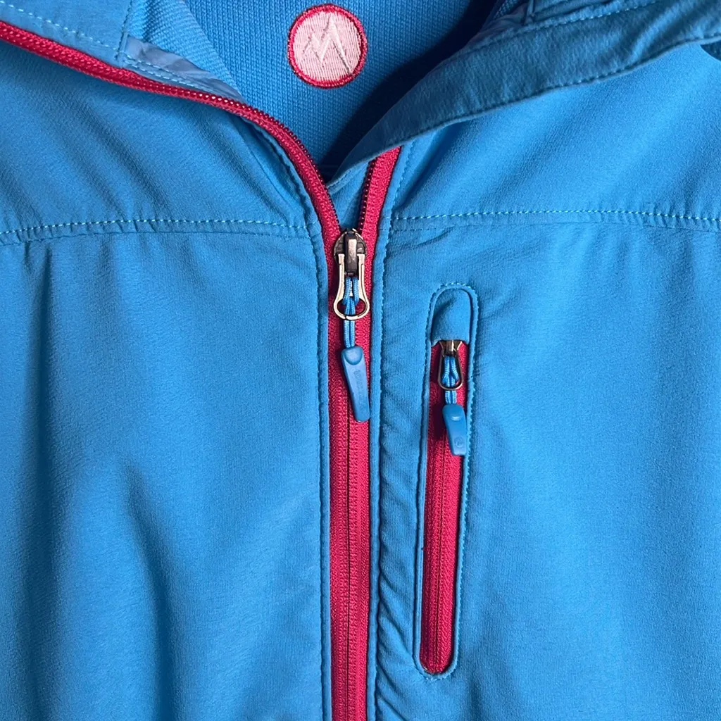 Marmot Tempo Zip Soft Shell Jacket Hike Outdoor Blue Pink water repellent - Image 5