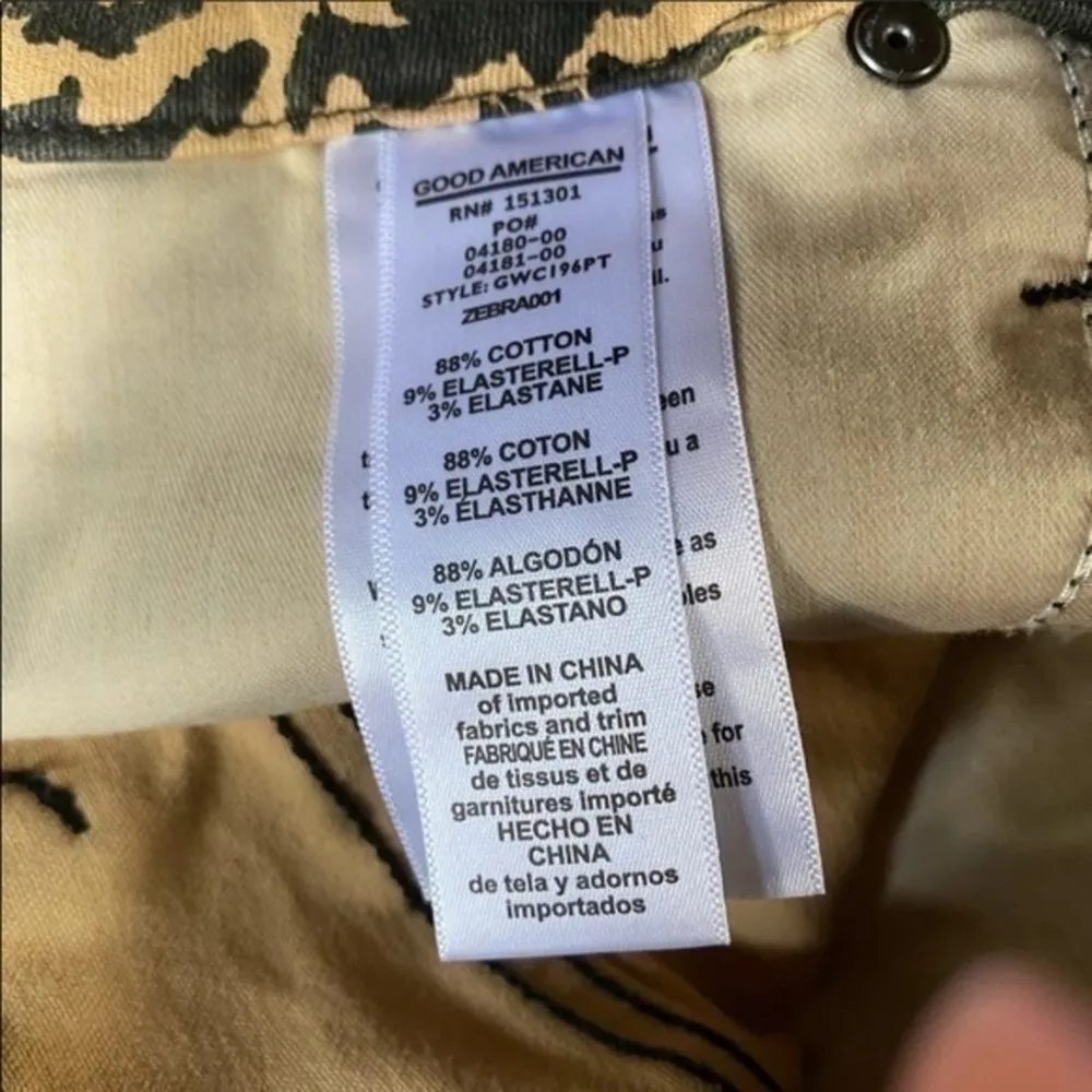 GOOD AMERICAN Jeans Good Waist Crop Zebra Print Size 8 - 29 - Image 7