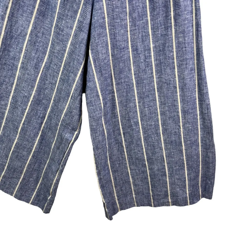 ALICE + OLIVIA Lucie Linen Blend Striped Strapless Wide-Leg Jumpsuit 0 - Image 13