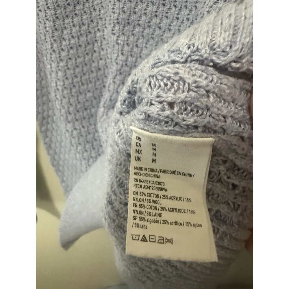 American Eagle Knit Sweater Women’s Size Medium Periwinkle Blue Purple Vintage - Image 4