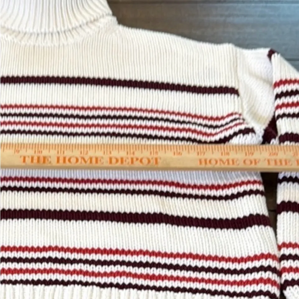 Madewell Ribbed 100%Cotton Turtleneck
Sweater in Stripe Size S - Image 5