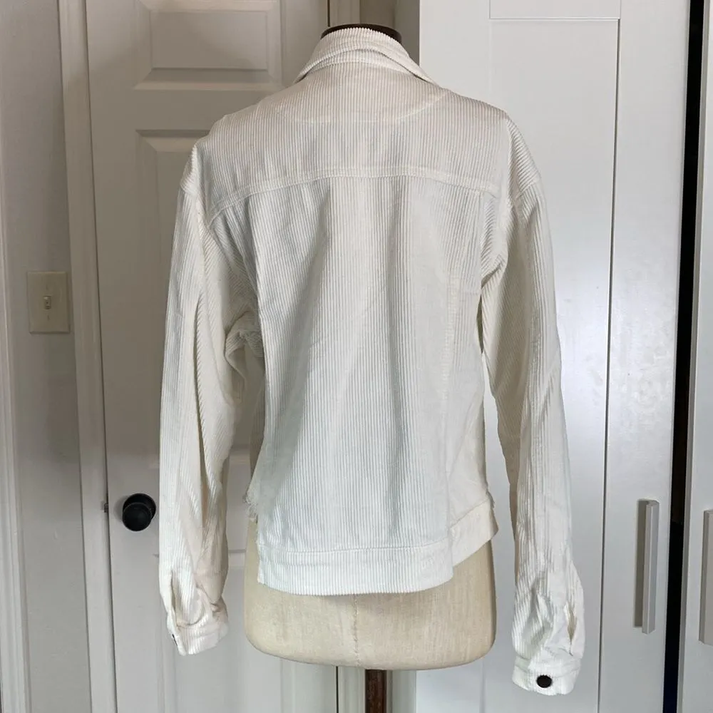 POL corduroy distressed raw hem 90s inspired jacket - Image 8