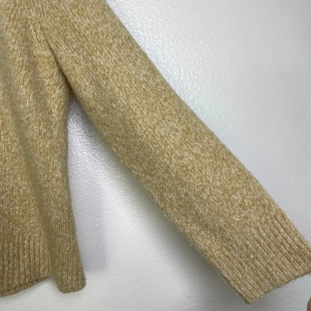 Vince Boucle Sweater Womens Size Small Yellow Boucle Silk Merino Wool Pullover - Image 5