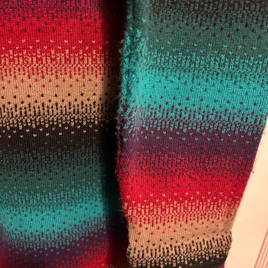 Vintage Southern Lady Southwestern Striped Sweater Cardigan XL - Image 7