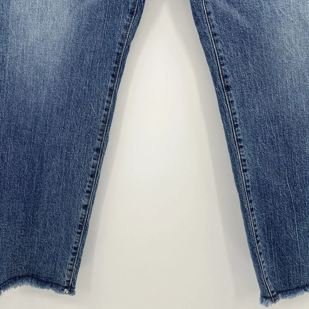 Anthropologie Pilcro The Vintage Straight Jeans Raw Hem‎ Blue Women’s Size 32 - Image 4
