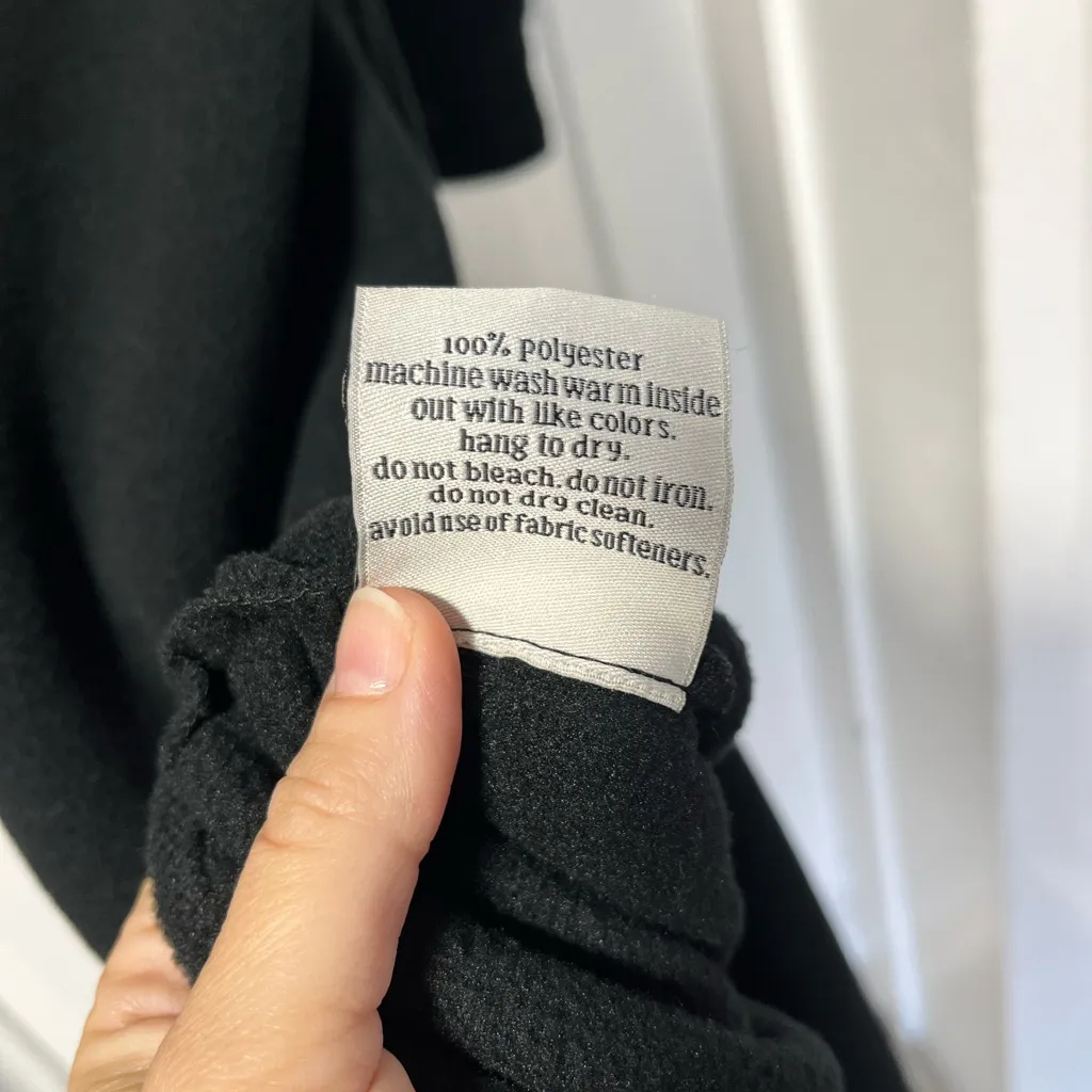 Dudley Stephens doubling roll black velo Fleece Maxi dress w/side slits SM - Image 5