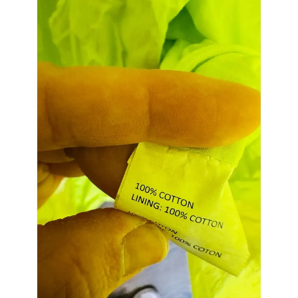 JASON WU Collective Yellow Cotton V-Neck Drawstring Waist Midi Dress size 14 - Image 12