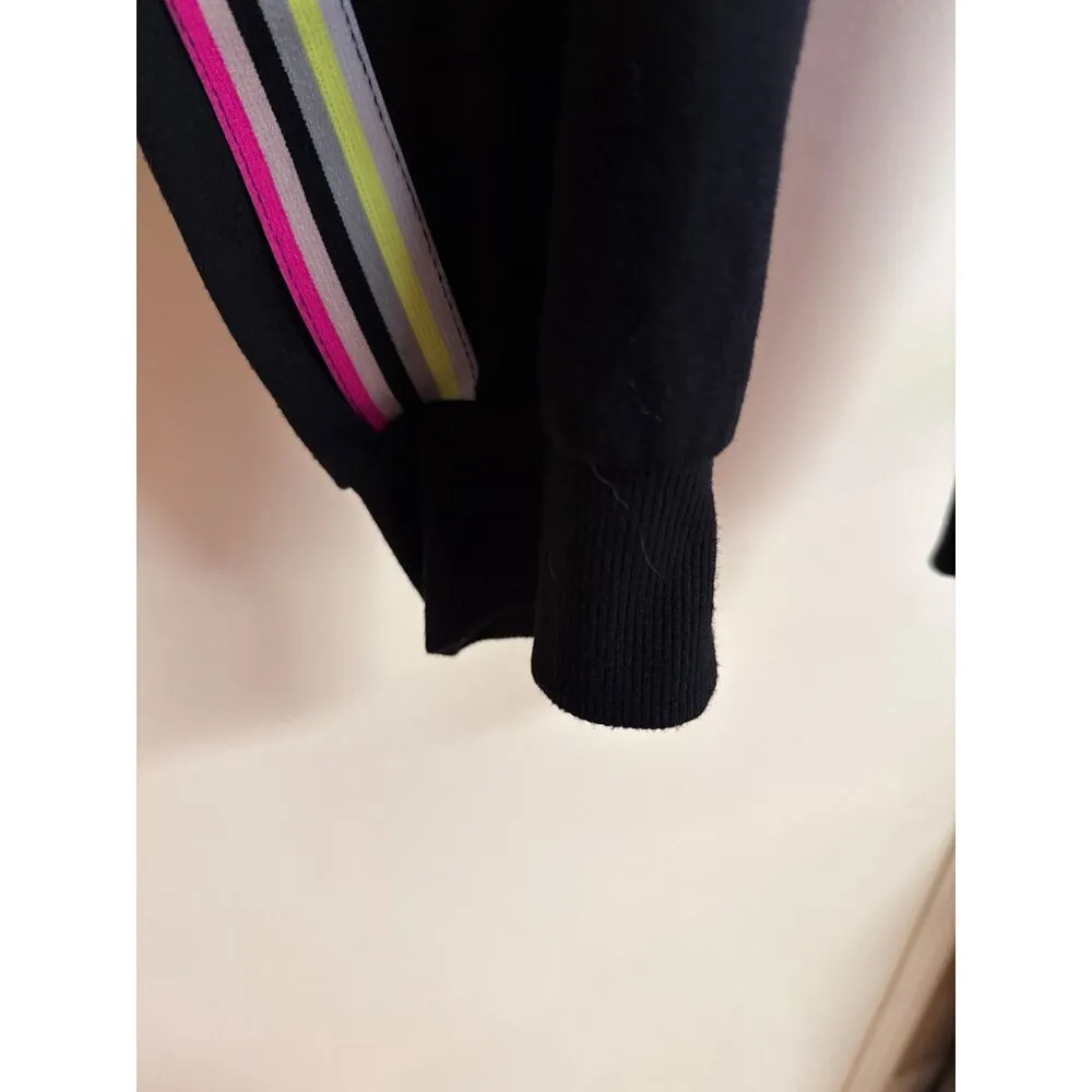 Black Jogger Pants With Pink/Neon Stripe Side Detail & Drawstring Waist - Image 5