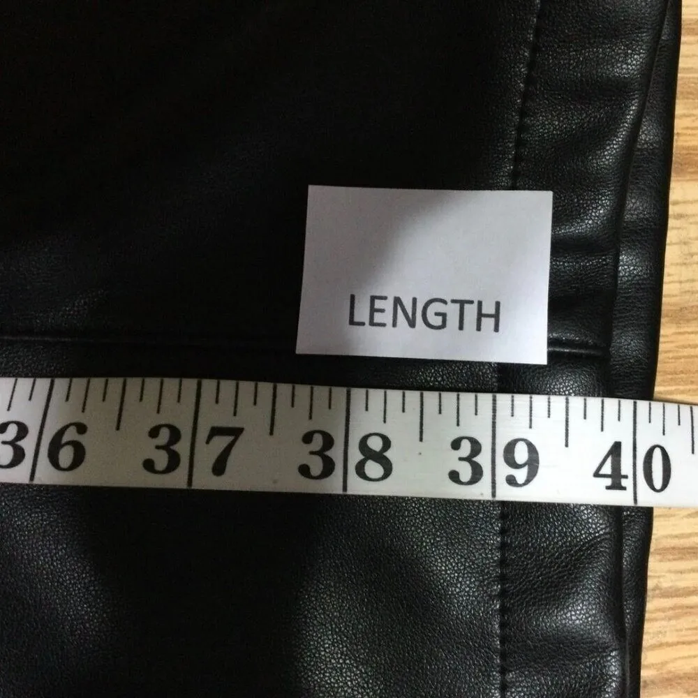 Ryegass Faux Leather Belted Straight Pants Black Quiet Luxury Minimalist Chic Size 20W - Image 13