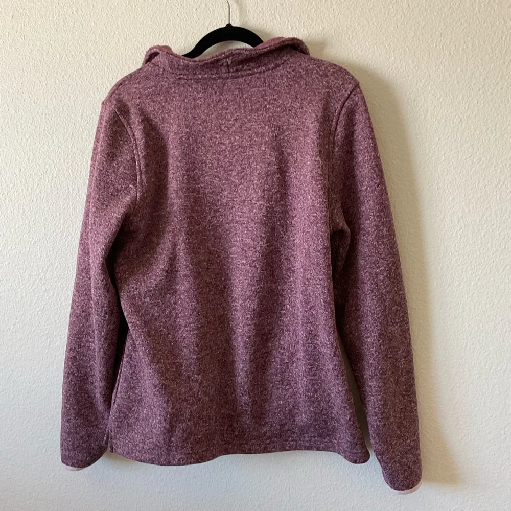ORVIS Maroon Quarter-Zip Pullover Sweaterknit Size Large Fleece - Image 5