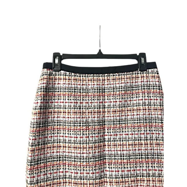 TALBOTS‎ Tweed Plaid Pencil Skirt 4 Multi Color Cotton Blend Work Preppy Classic - Image 14