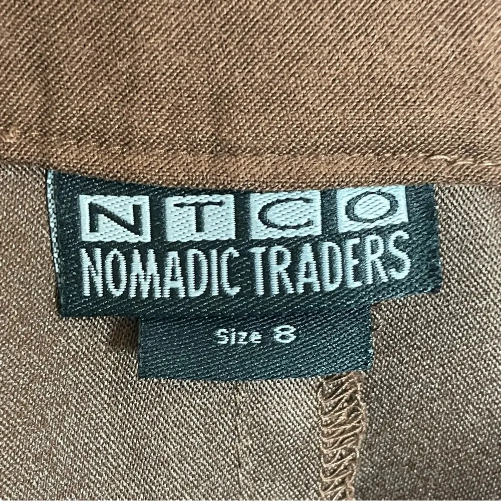 Nomadic Traders Pants Women Brown Faux Suede Texture Straight Leg Size 8 Stretch - Image 7