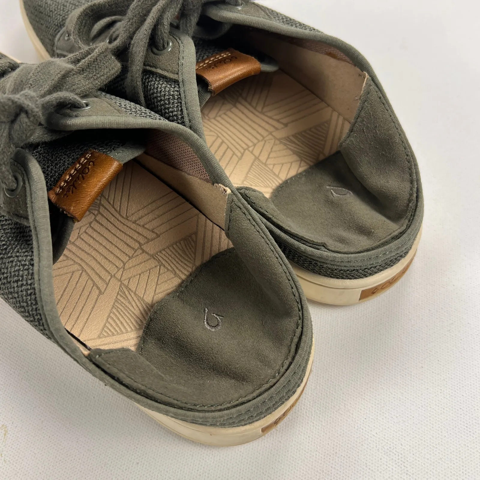 OluKai Pehua Li Lightweight Breathable Convertible Sneaker Olive Green Size 9 - Image 10