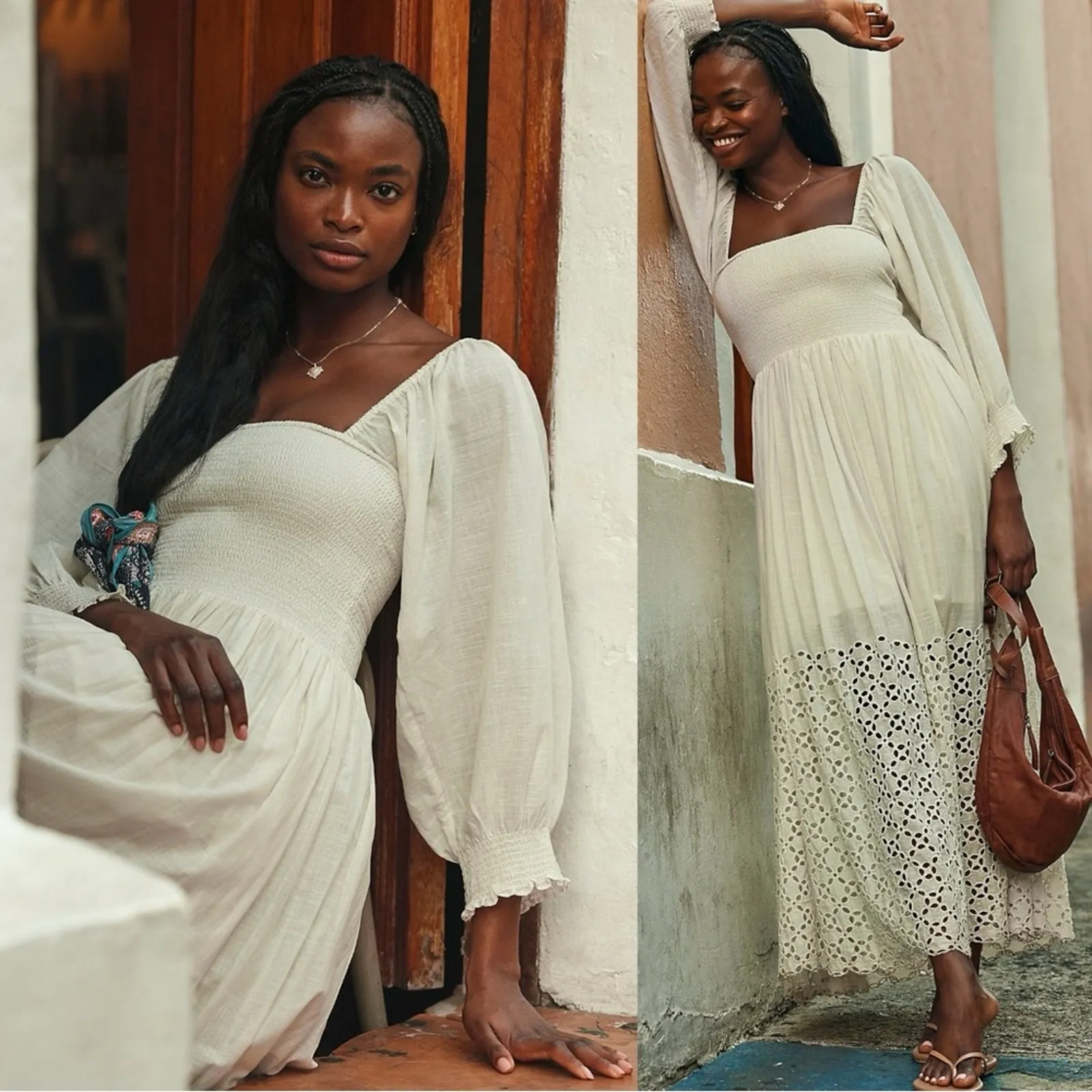 Free People Ethereal Dainty Perfect Storm Midi Dress Ivory Cream Medium Cottage - Image 7