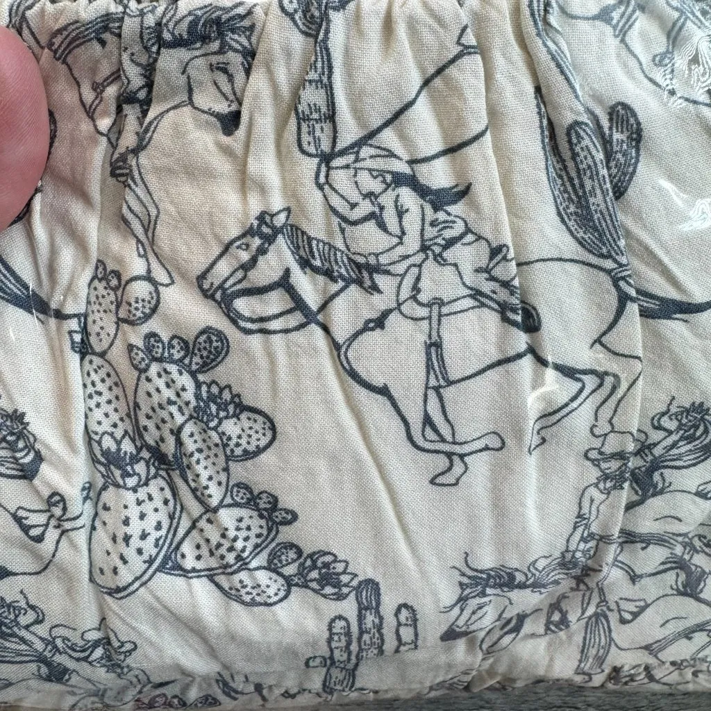 Rockin C White Horse Cactus Print Smocked Western Dress Tiered S24 Size XL - Image 6