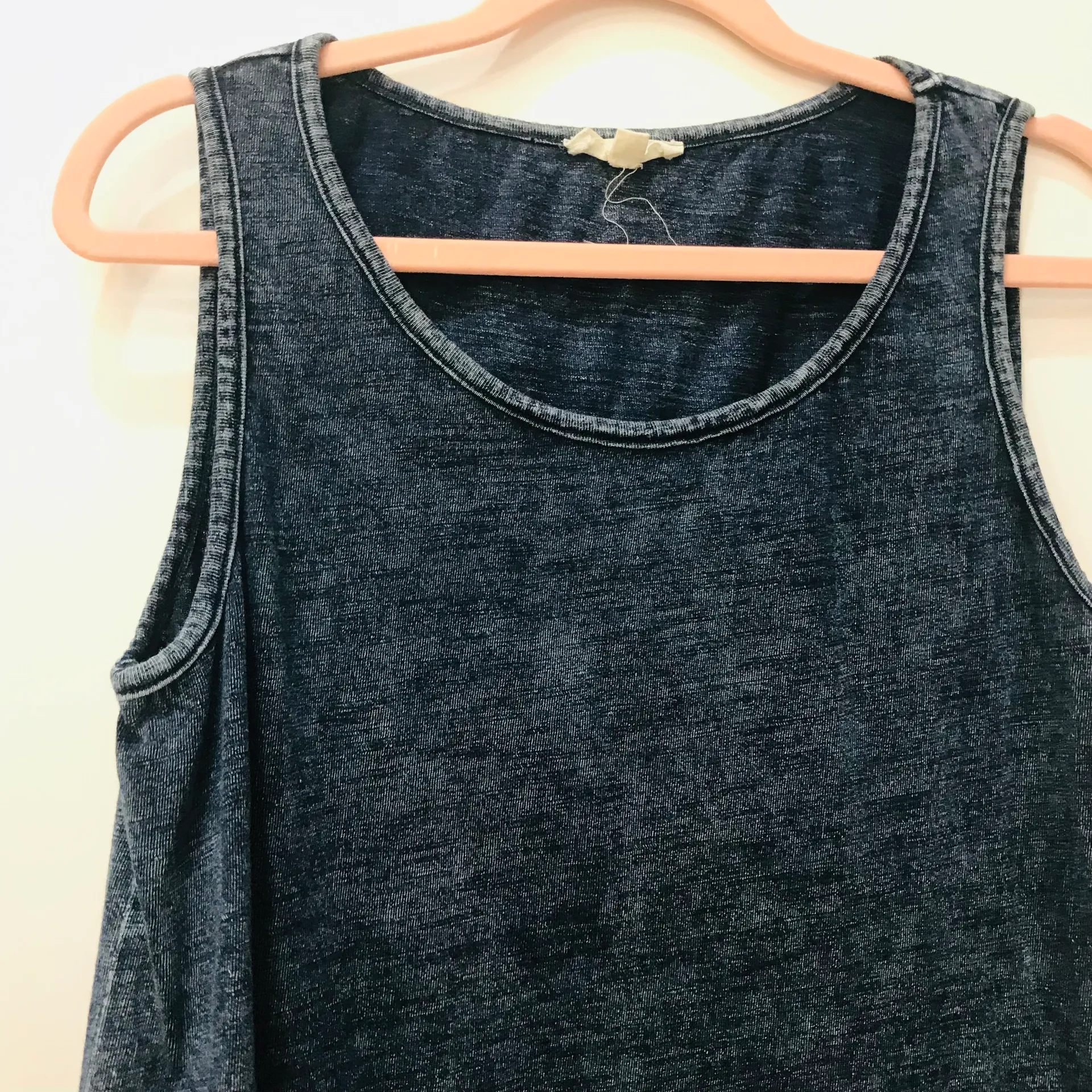 Boutique Navy Blue acid wash comfy dress sz small.  - Image 5