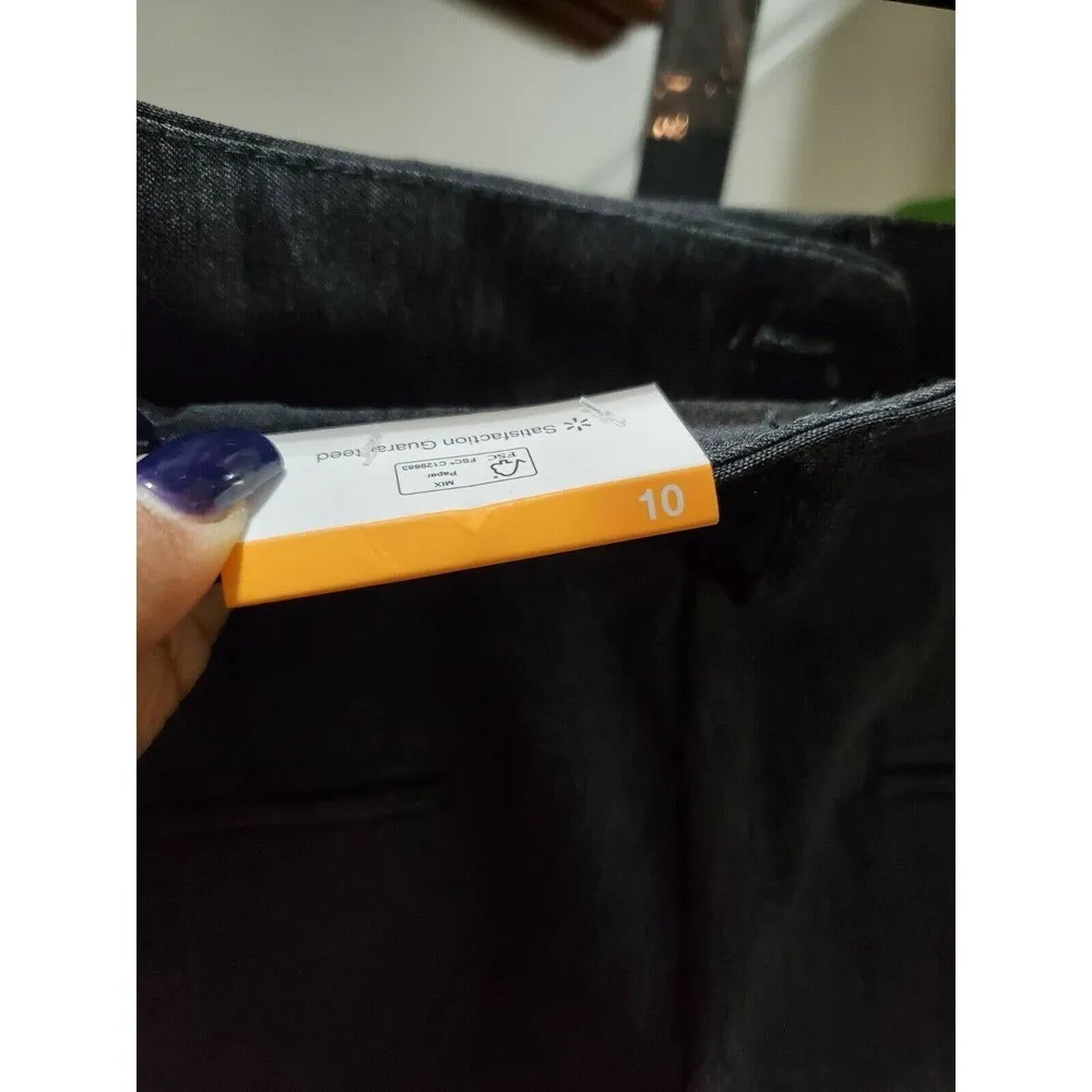 Time and Tru Women's Gray Polyester Millennium Constructed Dress Pants Size 10 - Image 2
