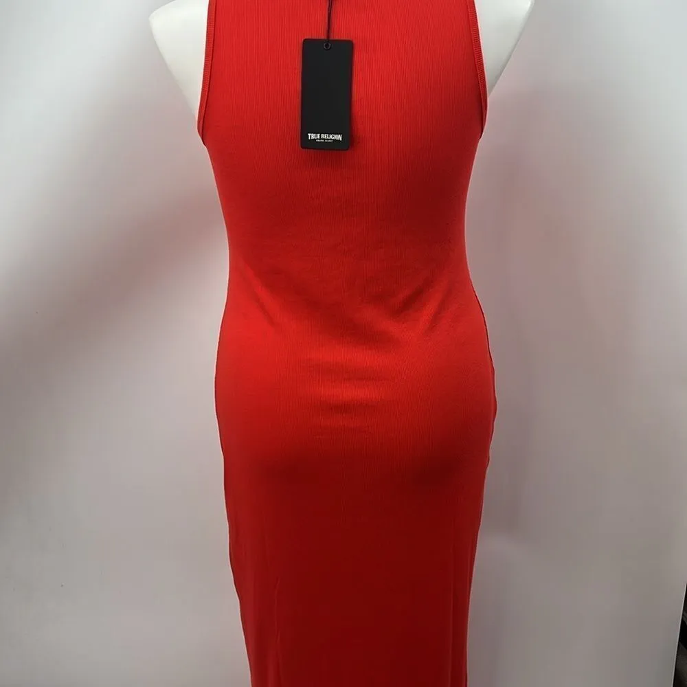 True Religion Poppy Red lace up midi dress XL - Image 7