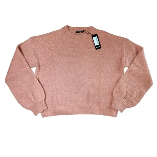 Nasty Gal It Takes Two Baby‎ Fluffy Knit Loungewear Crew Sweater LARGE Fuzzy - Image 3