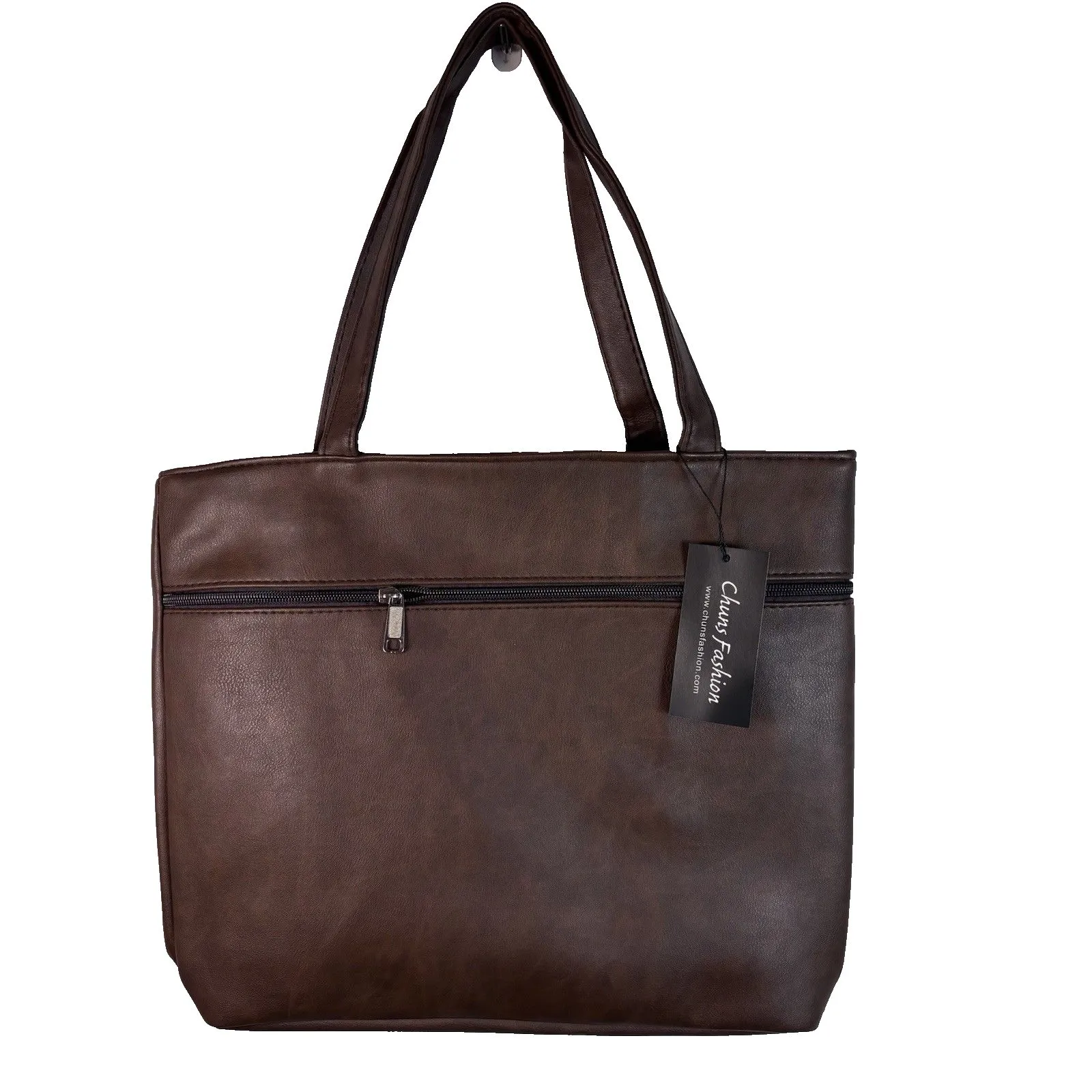 Women's Handbag Satchel Purse Zip Detail One Size CHUNS Brown NWT - Image 2