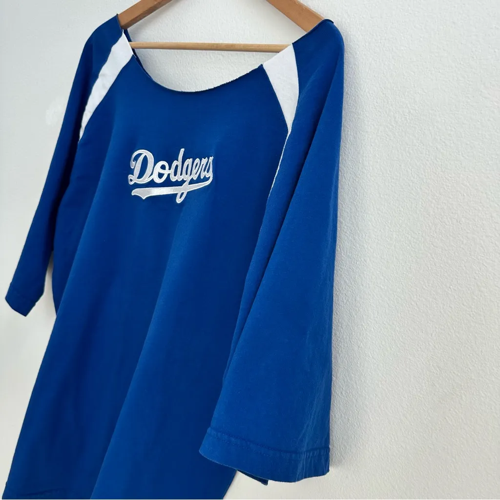 LA Dodgers MLB Blue Off the Shoulder T - Image 4
