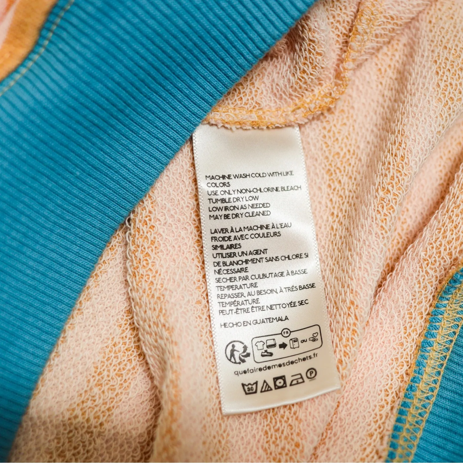 We The Free Classic Striped Oversized Crewneck Sweatshirt Latte Combo Women's L - Image 11