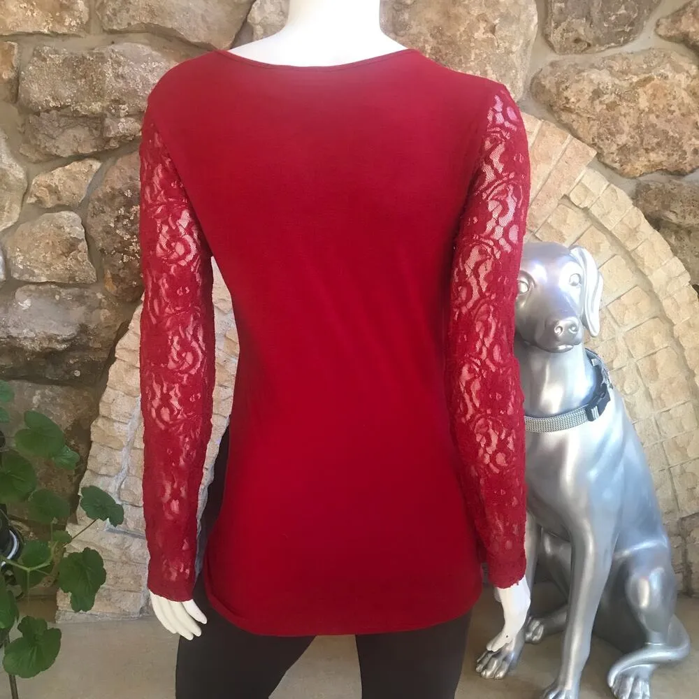 Cami Lace Long Sleeve Rayon Spandex V - Image 3