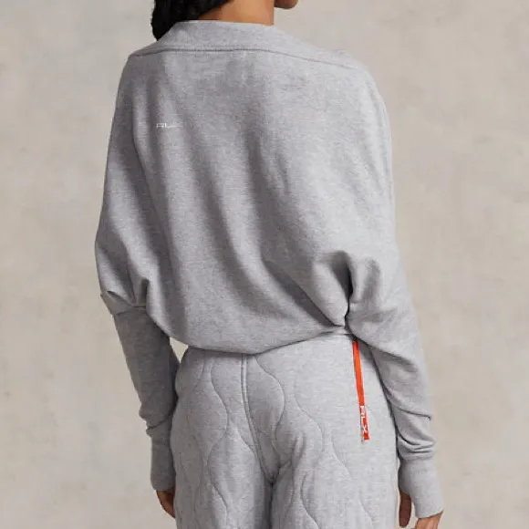 NWT Ralph Lauren RLX Cropped Stretch Cotton Blend Terry Shrug Grey Size Small Gray - Image 2