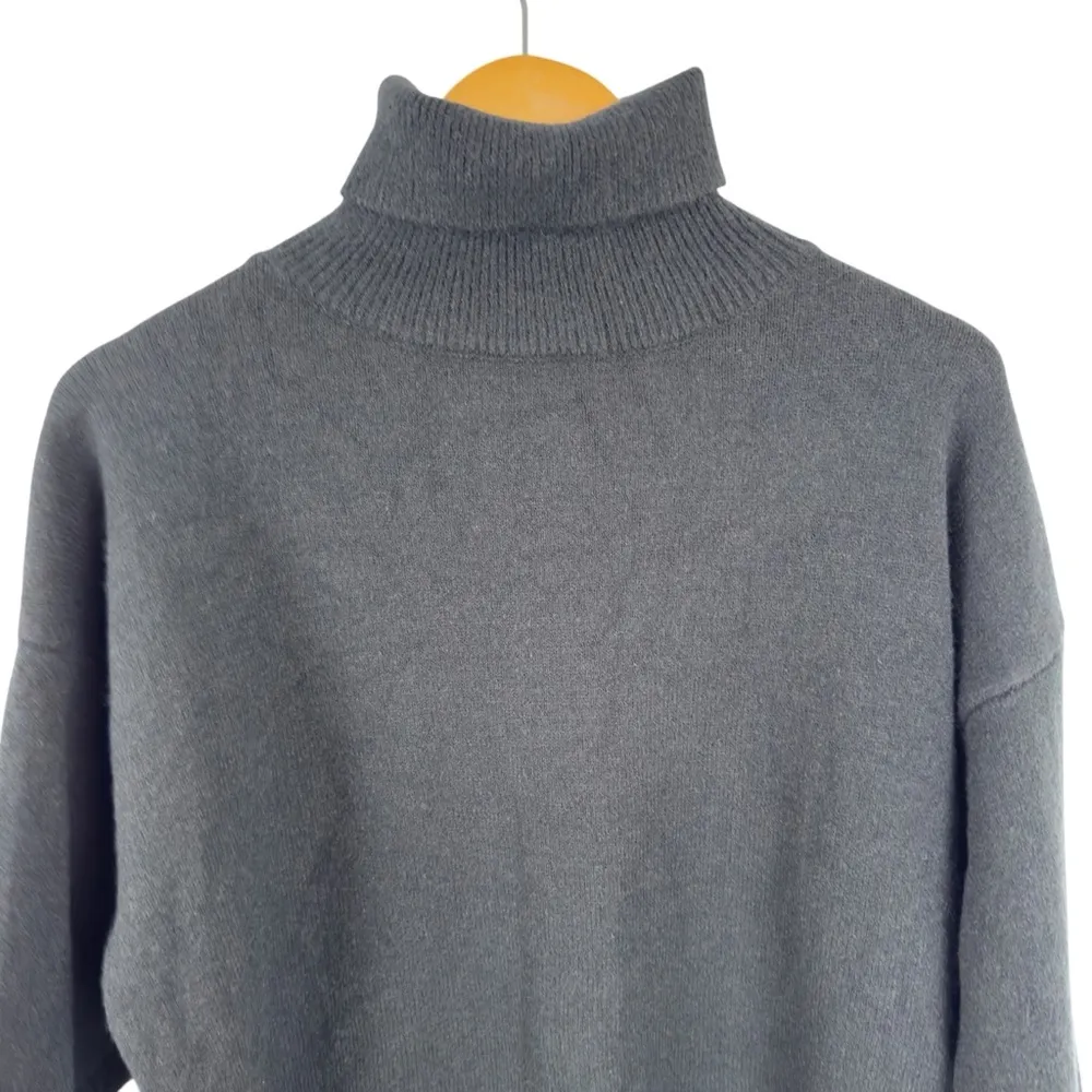 Femme Society Turtleneck Black Sweater Size Medium Minimalist Neutral Roll Neck - Image 3