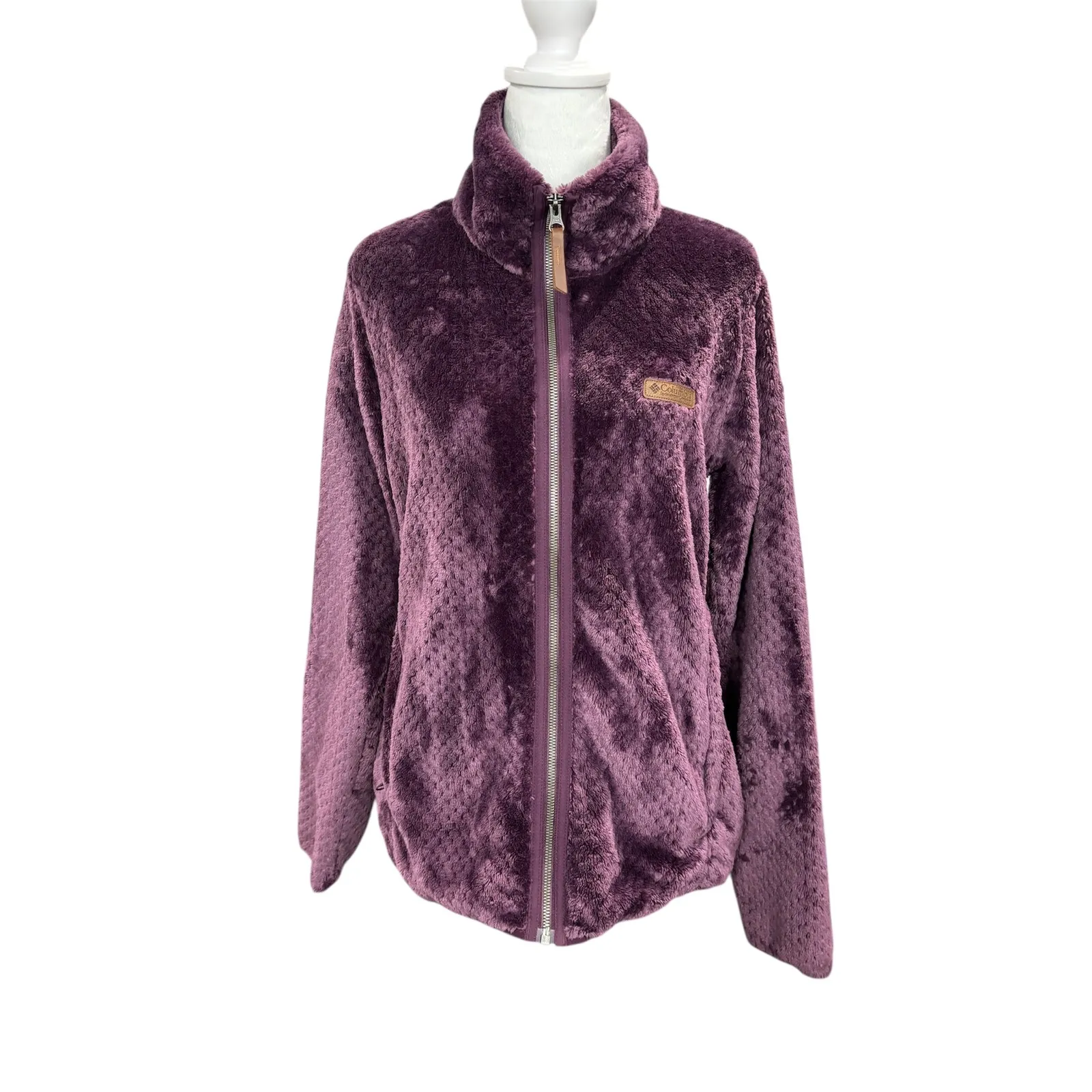 Columbia Purple Fireside II Sherpa Full Zip Fleece Jacket Large Women's Cozy - Image 3