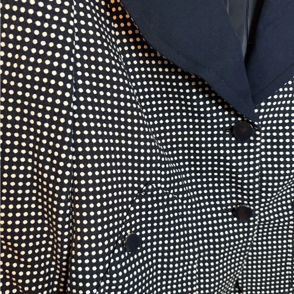 Talbots Navy Blue Polka Dot Preppy Tailored Jacket - Image 5