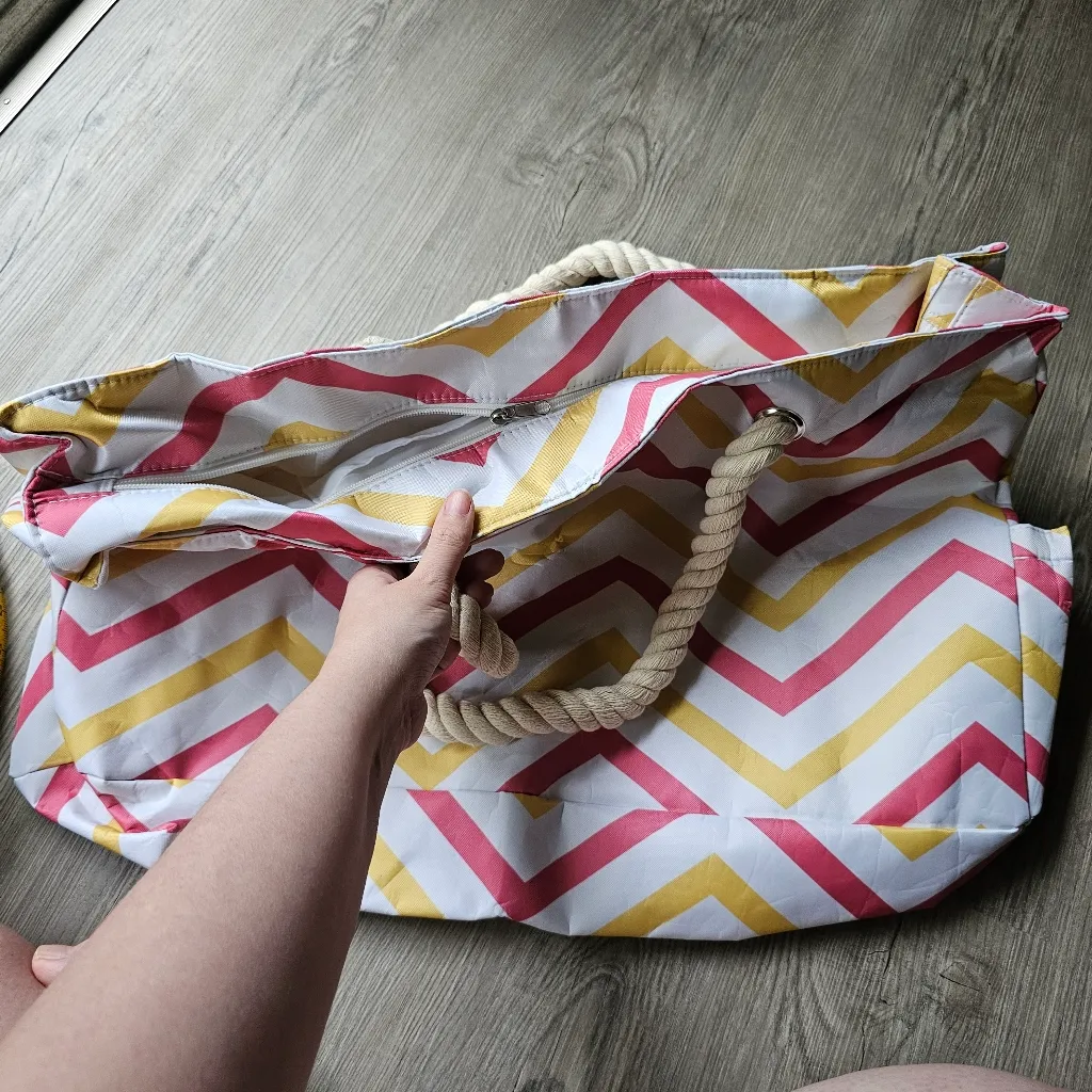 MASSIVE Beach Bag or Weekender with Rope Handles, Bottle Opener, and More Pink - Image 10