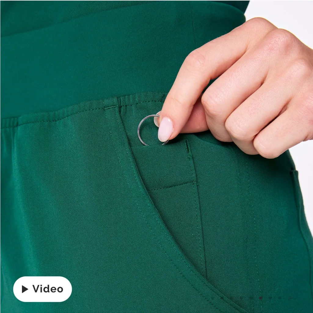 Figs Hunter Green High Waisted Yola Scrub Pants - Image 5