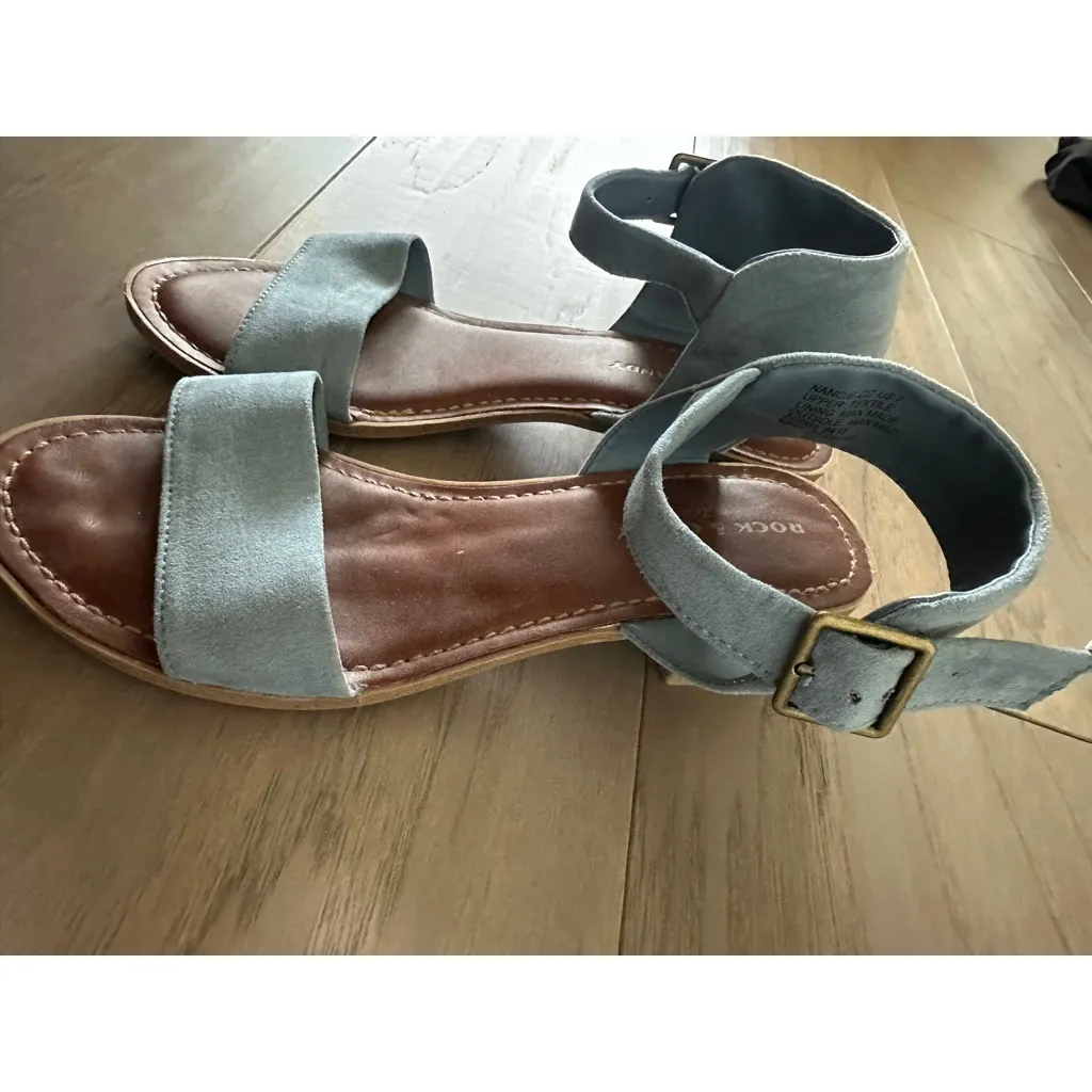Women's Rock & Candy Light Blue Sandals Size 7 Brown - Image 2