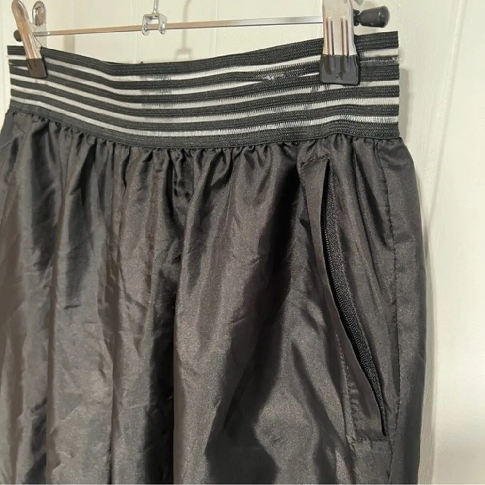 LF the Brand Los Angeles High Waisted Windbreaker Pants Black Zip Hem Joggers - Image 6