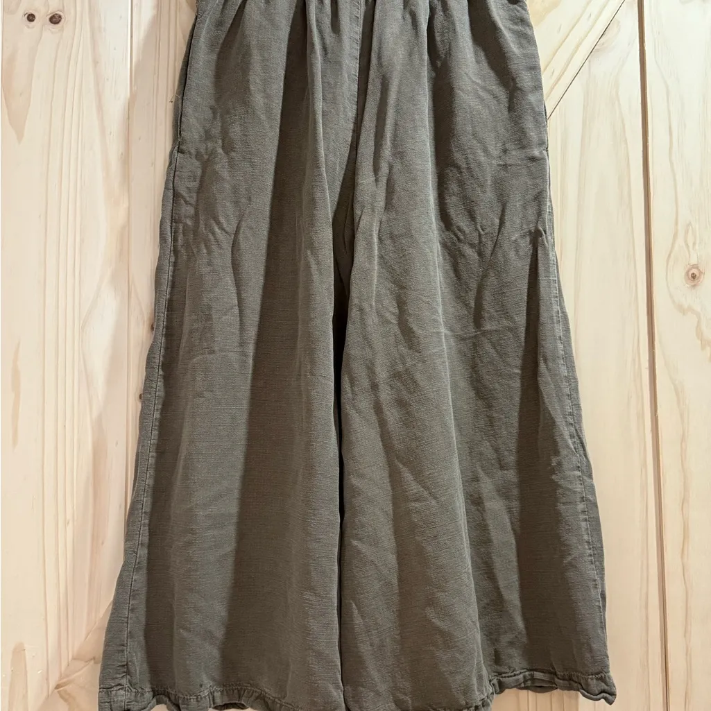 Anthropologie - Olive Green Wide-Leg Crop Pants - XS - Image 3