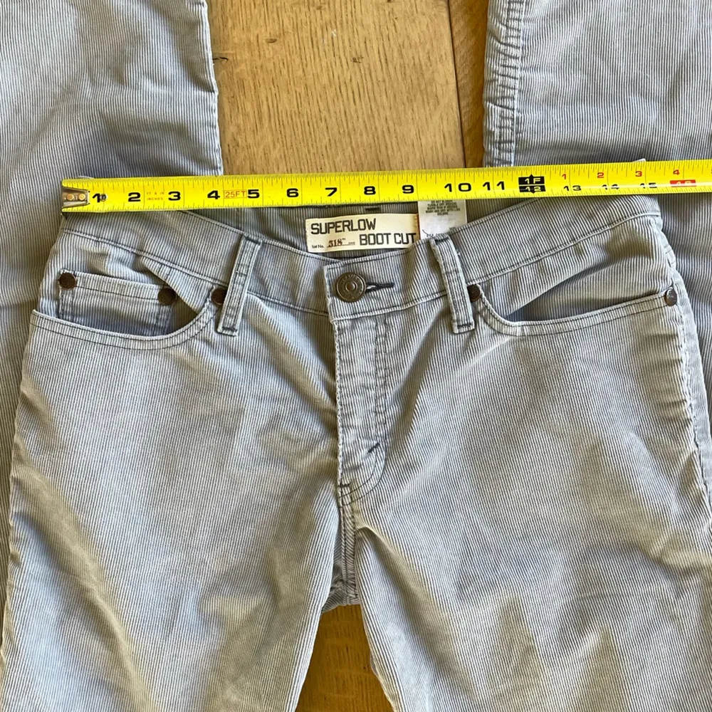Levis Light Gray Superlow Rise Small Corduroy Bootcut Jeans - Image 8