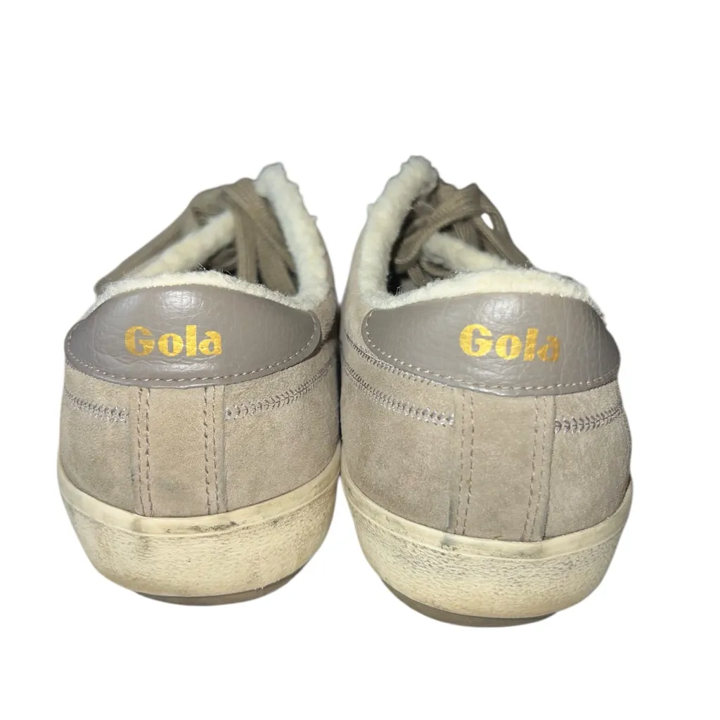 Gola Classics Women's Nordic Plimsolls tan suede and plush fleece lining Size 10 - Image 6