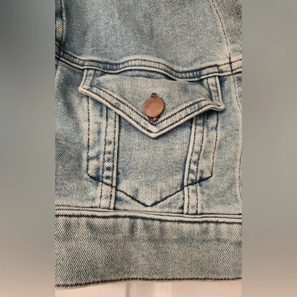 Cotton Citizen Crop Women’s Blue Light Wash DENIM JACKET Size XS - Image 7