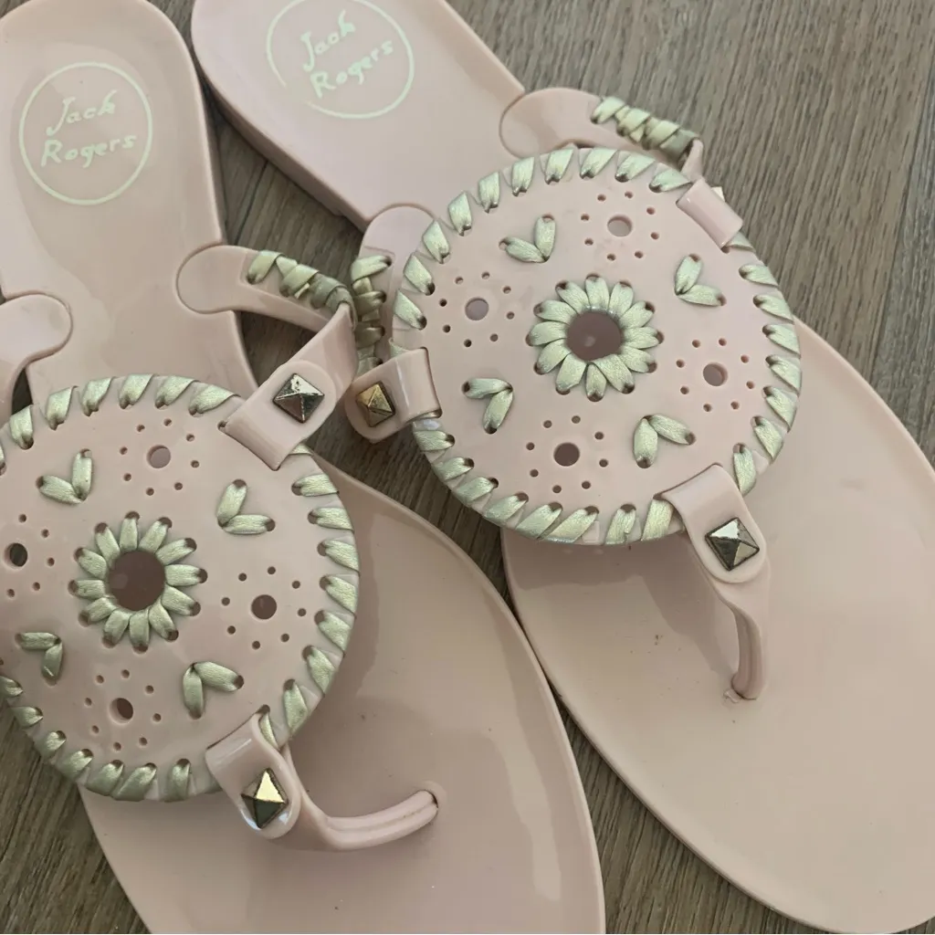 Jack Rogers Light Pink Jelly Sandals Size 10 - Image 3