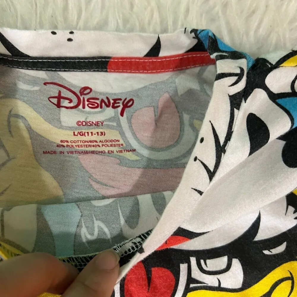 Disney Mickey Goofy Donald Characters ahort sleeve top size L - Image 2