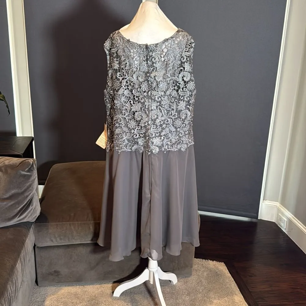 Women’s Gray Chiffon & Lace Formal Dress Matching Jacket Size XXL 20/22 NWT - Image 7