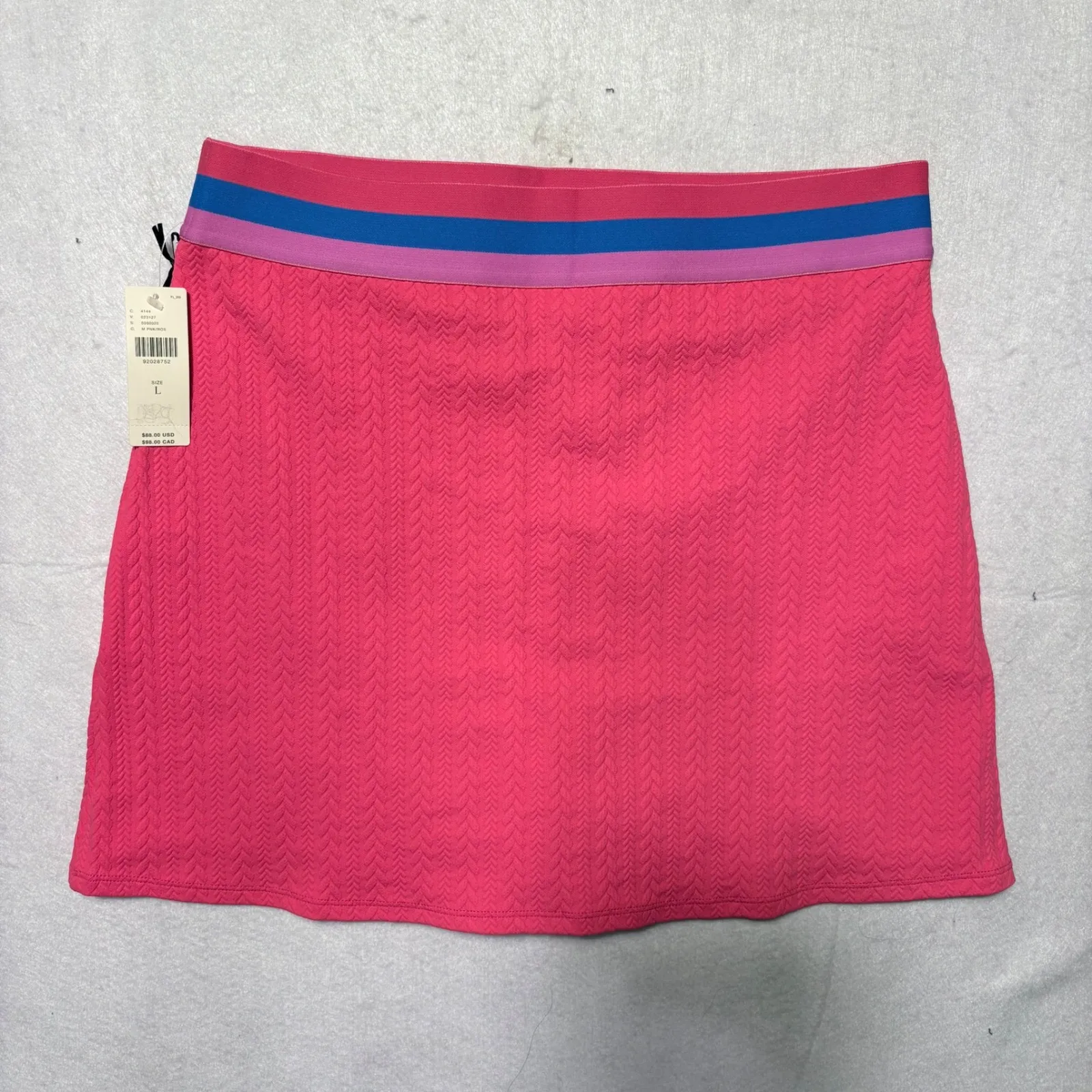Beach Riot Pink Textured Tennis Skort‎  Built-in Shorts and Stripes resort vacay - Image 7