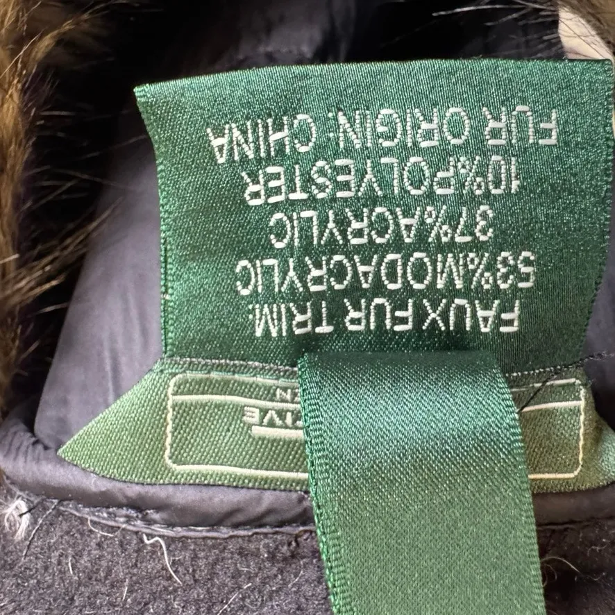 LRL Lauren Ralph Lauren Purple Down Puffer Vest Faux Fur Collar 2X - Image 6