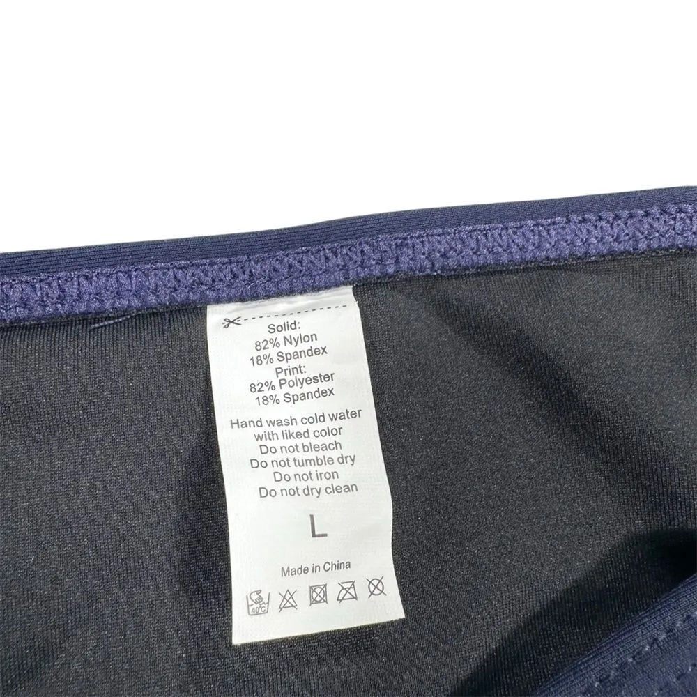 NWT Floral Bikini 2 Piece Swimsuits Halter High Neck Sporty Size Large UPF 50+ Blue - Image 7